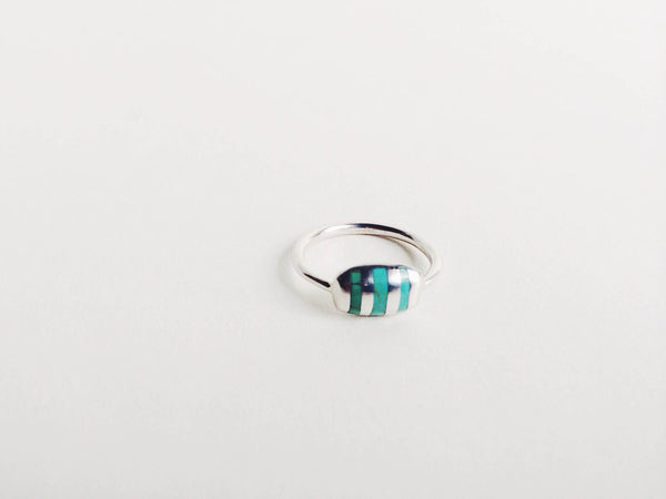 Inlay Striped Cushion Ring